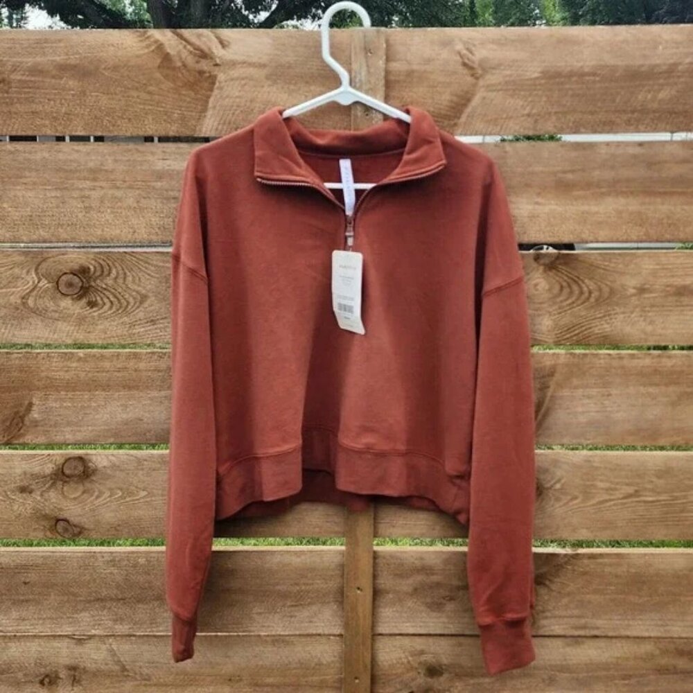 Fabletics Kat Half Zip Pullover Cropped in Java R… - image 2